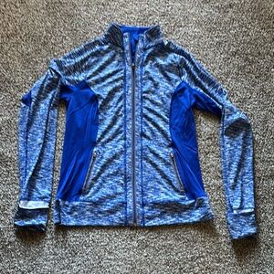 Reva Blue Athletic Zip-Up Jacket Large EUC